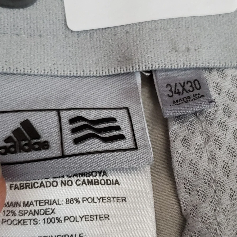 Adidas Men Pants 34X30 Beige Chino Golf Pants Logo 29